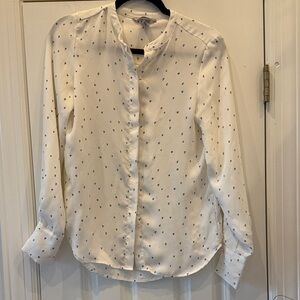 H&M Cream Top with Black Heart Pattern